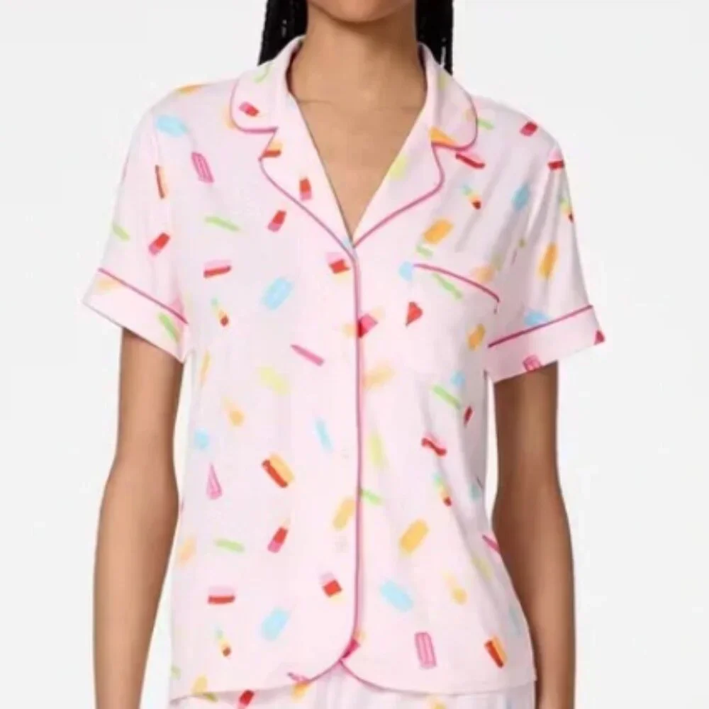 Kate Spade Pink Popsicle Print Pajama Top - Size S - Picture 1 of 7
